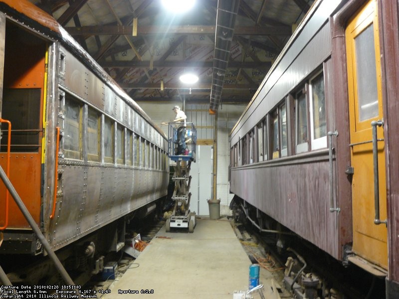 CA&E 451 and CA&E 319, both in the diesel shop for prep and paint.