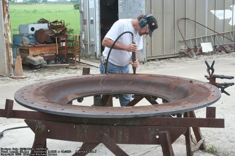 Paul works on the smokebox front
