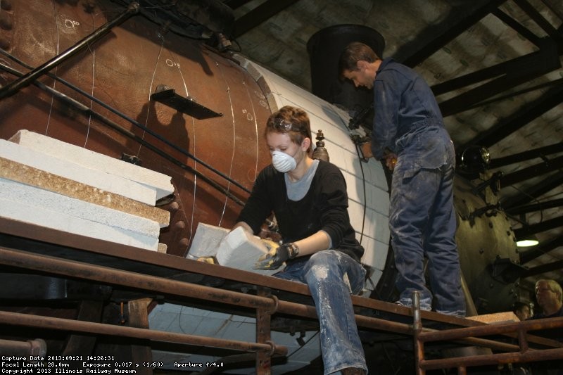 Eric and Evelina lagging the boiler