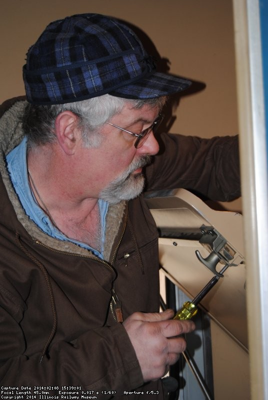 Mike replacing screws in Loch Sloy compartment