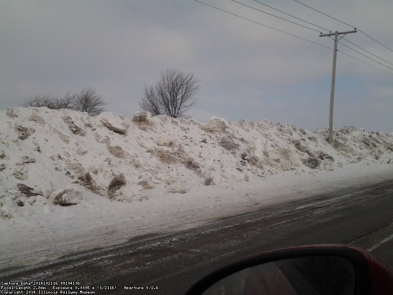 Snow pile at museum entrance 2/16/14 from Mark Gellman