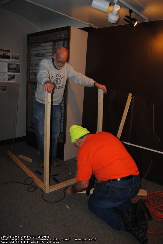 Jon and Mark fabricating a barrier to protect an artifact