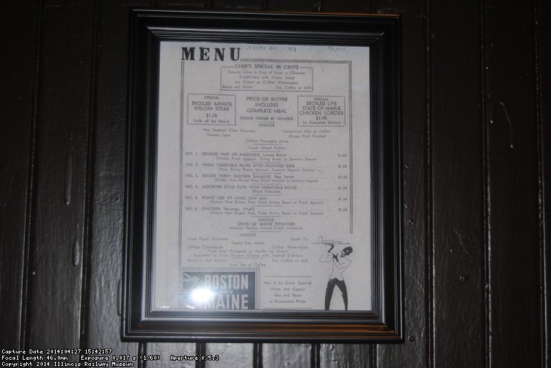 The second menu created by Jack for B&M 1094