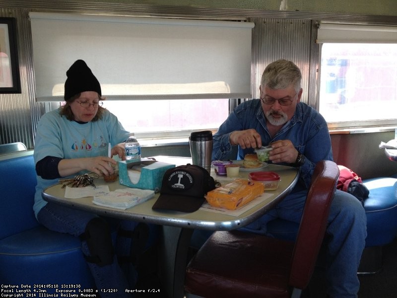 Shelly Vanderscahegen and Michael Baksic having lunch in the diner - Photo by Michael McCraren
