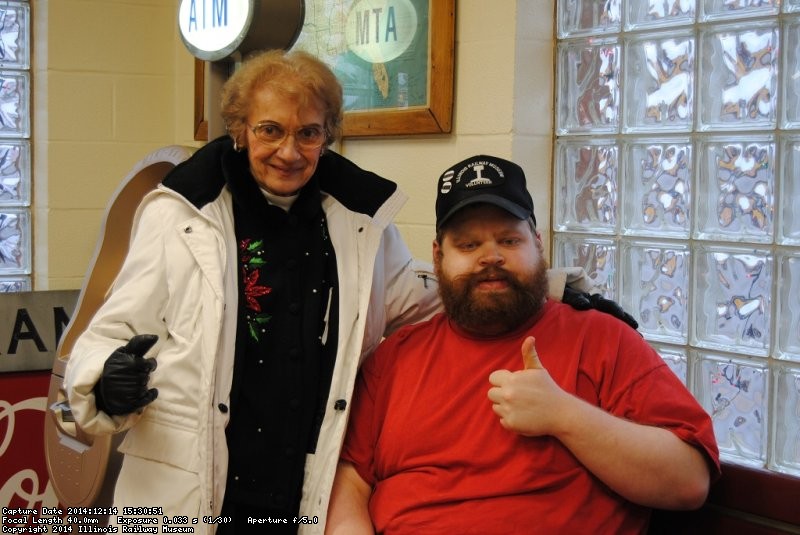 David with Dorothy from the Gift Shop give the thumbs up - Photo by Shelly Vanderschaegen