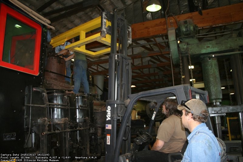 Careful control from the forklift