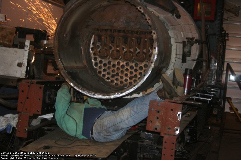 Workiung on a steam engine is never easy