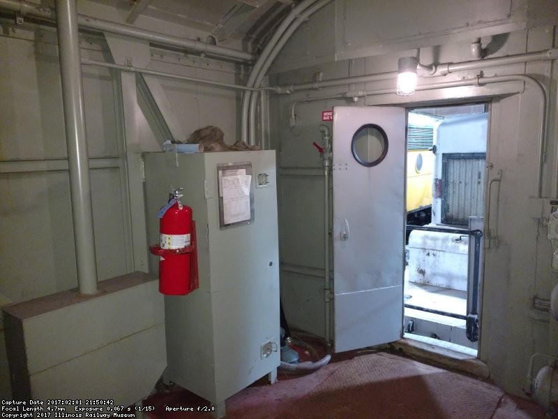 There is a storage cabinet on the left front side where the nose and cab would be on an A unit.