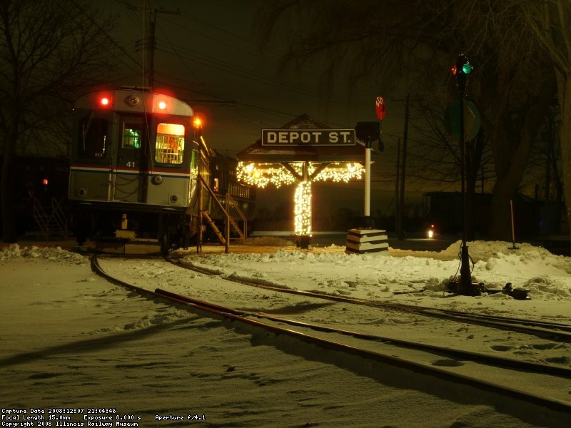 Santa Train awaits passengers at Depot St. 