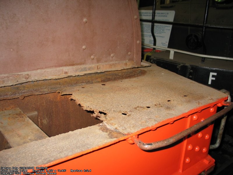 Rusty deck plates are removed