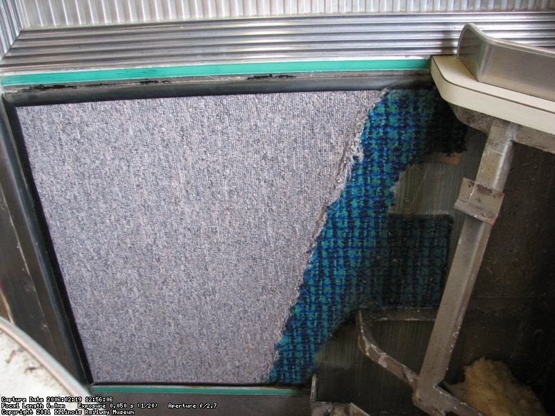 two wall carpet styles hidden behind seats