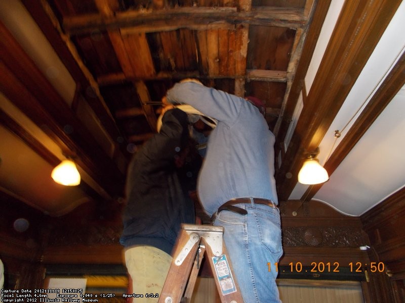 No!    Shelly and Mike are not dancing on the ladder  They are taking down a lite fixture in the Ely  11-10-12