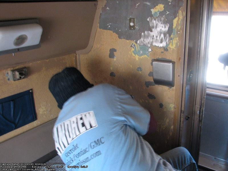 Shelly Vanderschaegen peeling paint in the Pacific Peak on March 3, 2013