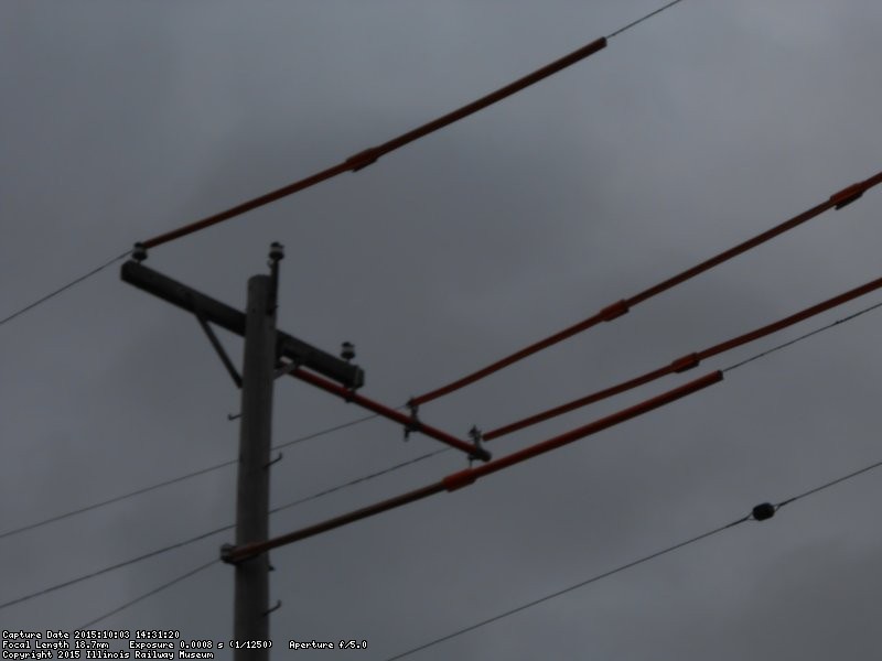 Primary wires spread to make room for the new pole.  024