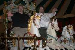 Dave and Jeff rise the carousel