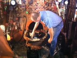 Rick starts to build clay on firehole
