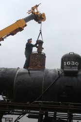 Throttle being lowered into place