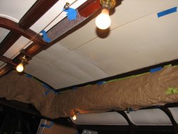 Ely clerestory covered prior to ceiling repair