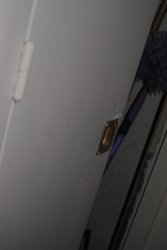 Handle installed on cabinet door