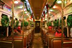 Inside the incredibly well decorated Santa Train