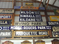 A sample of our many sign displays inside the barns (11/2005).