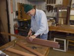  Here's Buzz fitting cut mahogany styles and rails together to form the window