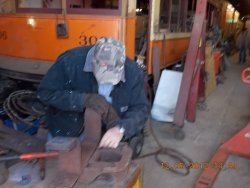 Paul inspecting the carrier iron12-5-12