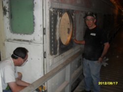 Andy Townsend[standing] and Mike Steigerwald working on our IC 3345 coach buffet 8-17-2012