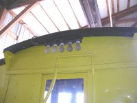 Rear of cab showing work light cluster 