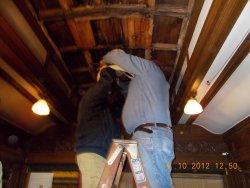 No!    Shelly and Mike are not dancing on the ladder  They are taking down a lite fixture in the Ely  11-10-12