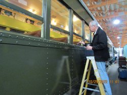 IMG 2953 Here is new member, Doug Reinke, painting window sills on RI 2612  