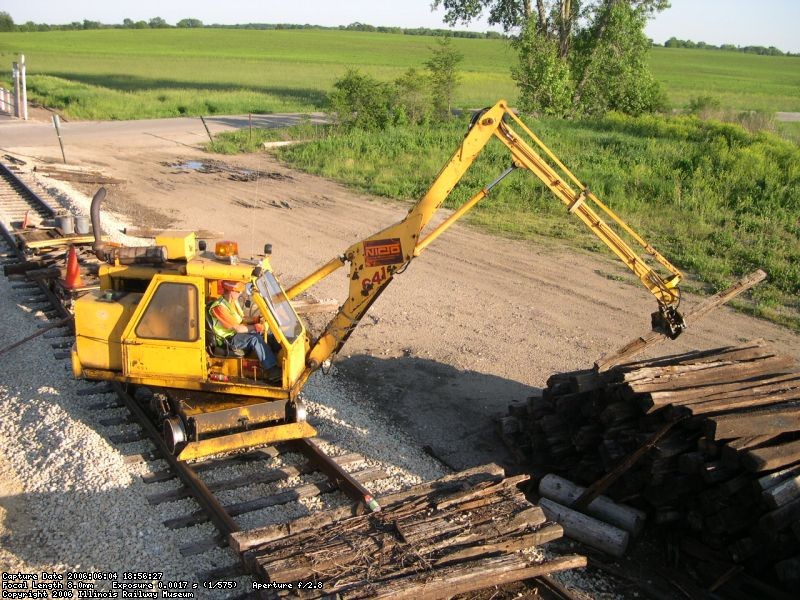 Unloading ties at Johnson siding.