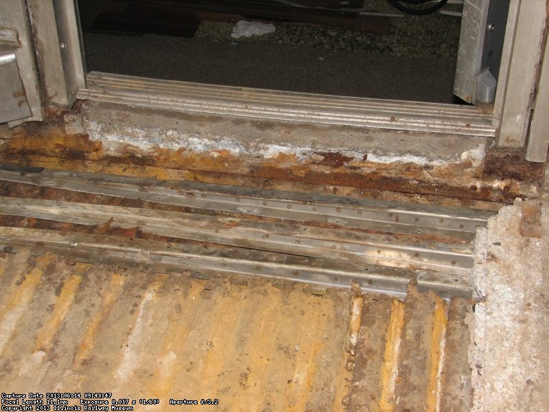 After vacuuming, pieces of metal were placed to hold the concrete to come.