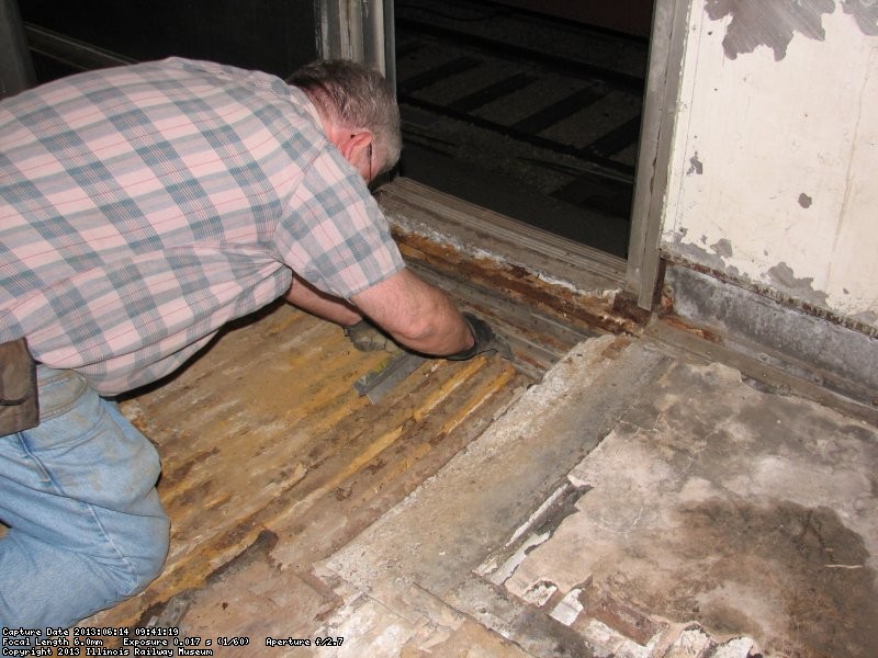 Mike Baksic applied more metal reinforcement because there wasn't yet enough. 