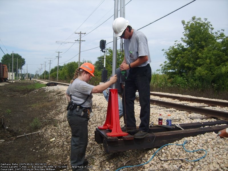 Drilling holes for the four bolts