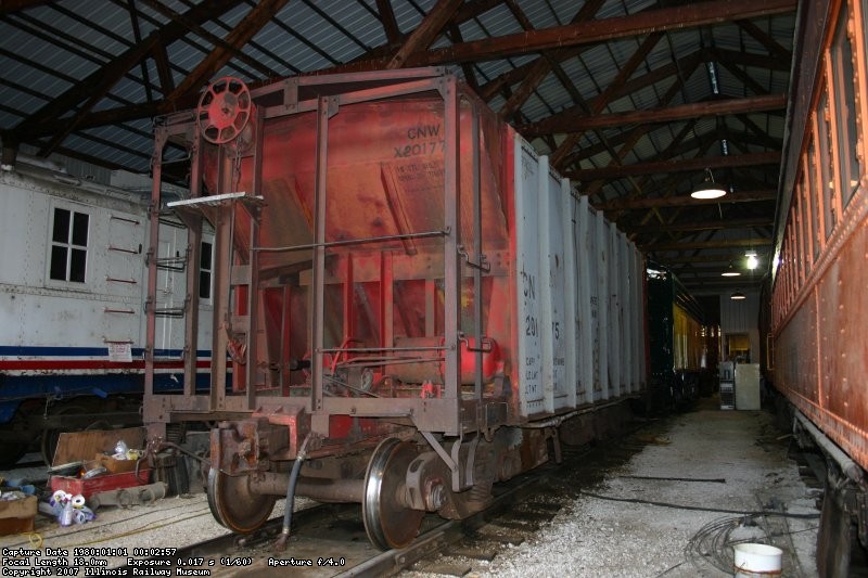 One of two cars in this series getting work done on the ballast doors