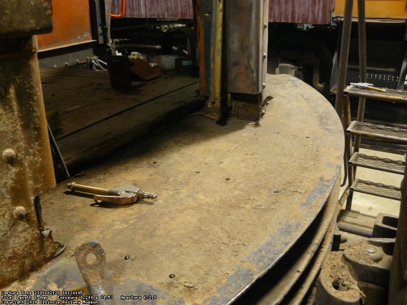 Rusted corner posts were removed on the A end.