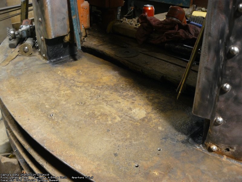 The bottoms of the east end door posts were badly deteriorated and were cut out.