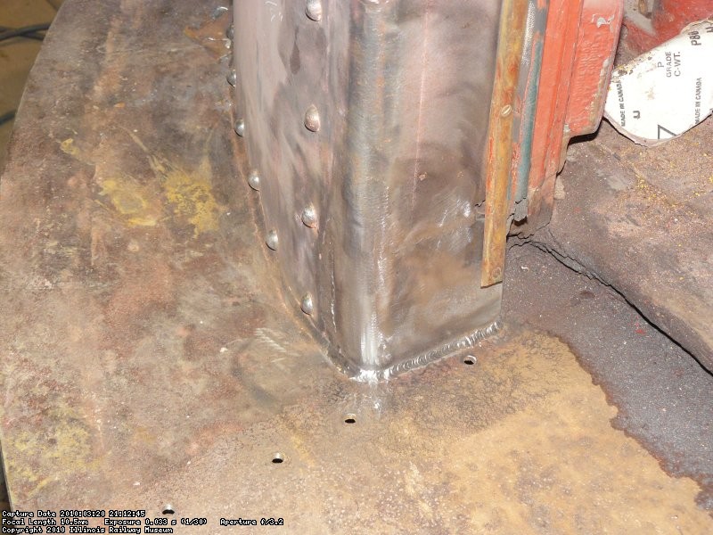The motorman side door post was replaced and welded in.