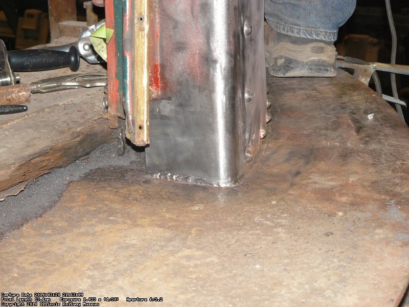 The opposite side door post was also replaced and welded.