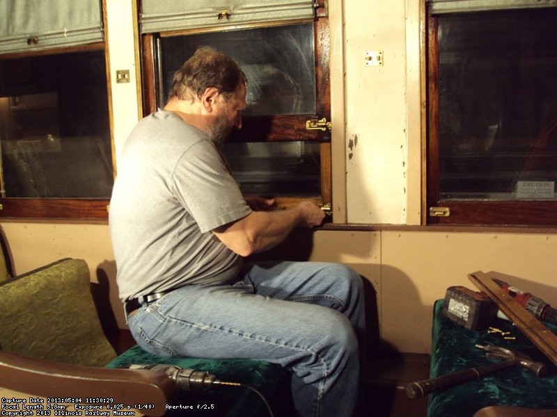 Chuck Trabert finished installing the refinished windows May 5, 2013