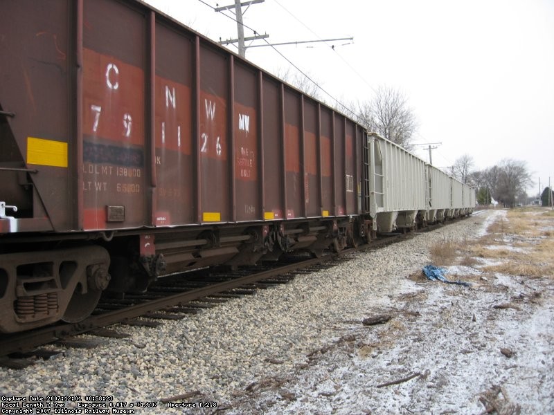 loaded ballast cars at Jefferson Street