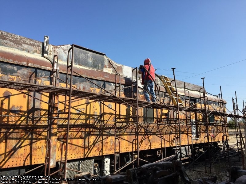 Warren went first to test the sandblasting before 10am - Photo courtesy of Warren Newhauser
