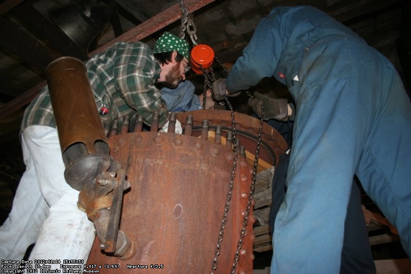 Removing top of the dome - First slide onto pallet