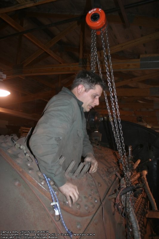 Collin emerges from the boiler