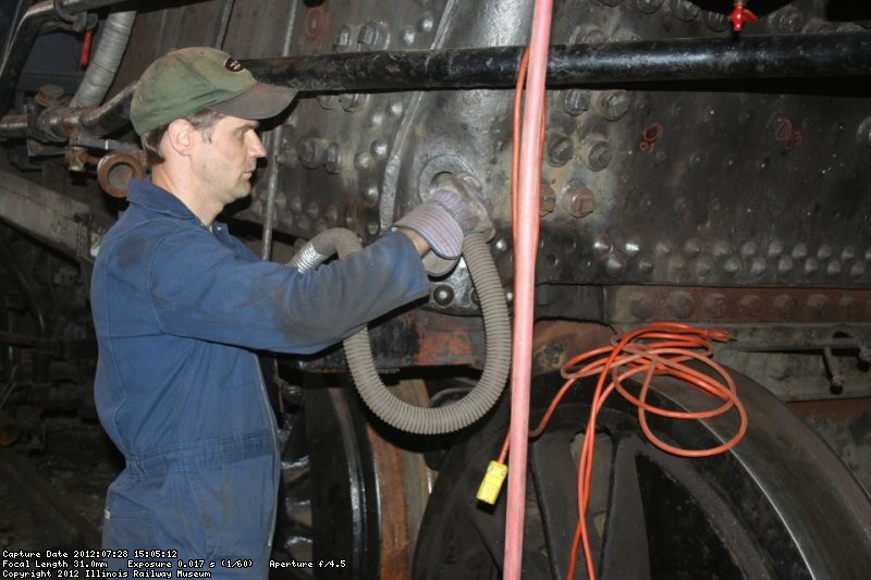 Eric removing blasting medium