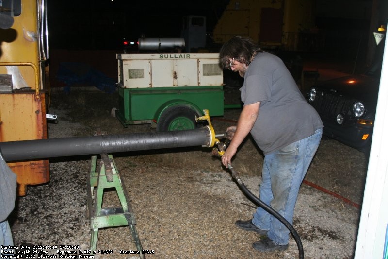 Filling the flues to hydro-test