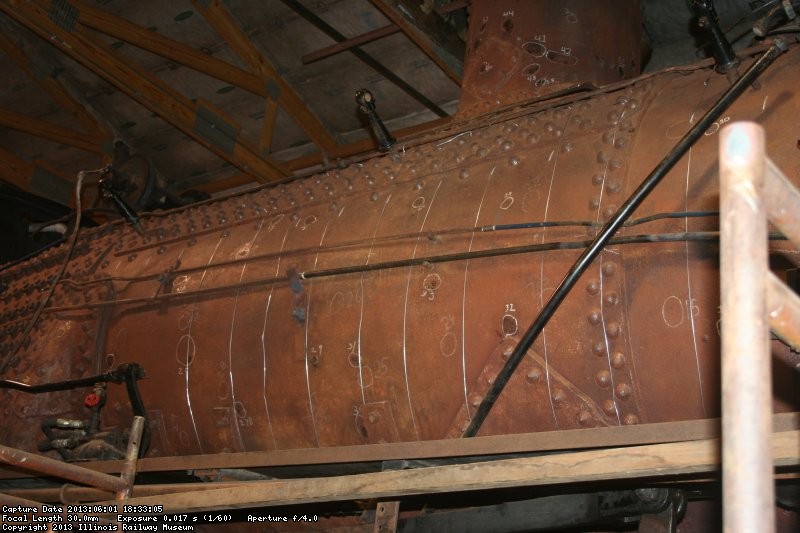 Wires for lagging in place on boiler barrel