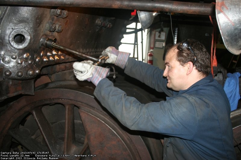 Hard work cutting the threads into the inner firebox