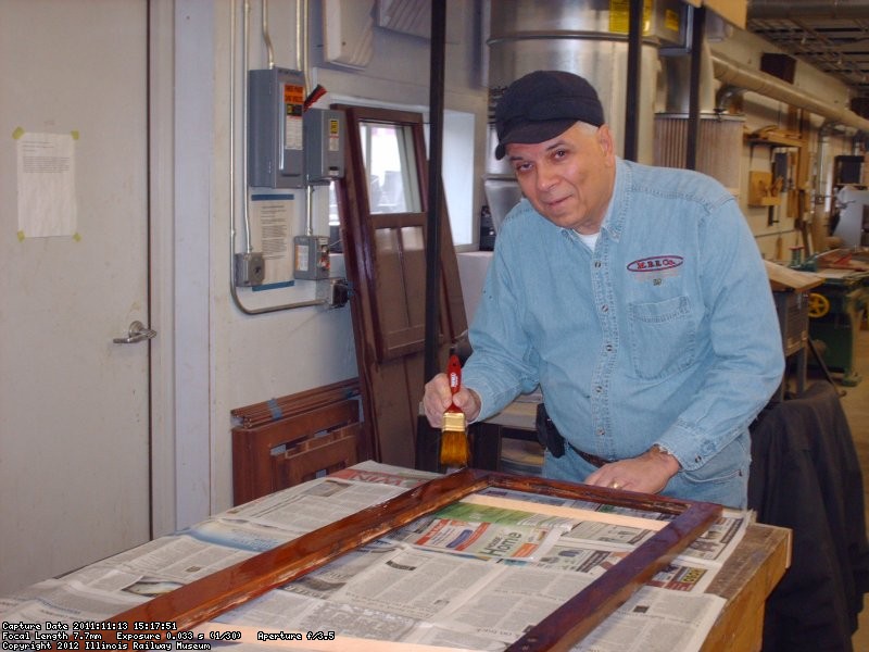 Ray Schmid Working on an Upper Sash Frame